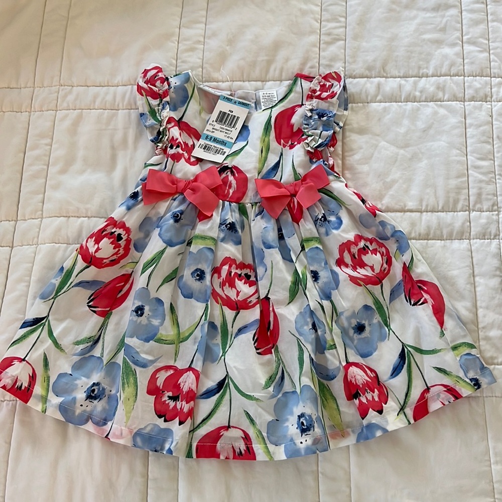 First Impressions Floral Dress with Bows